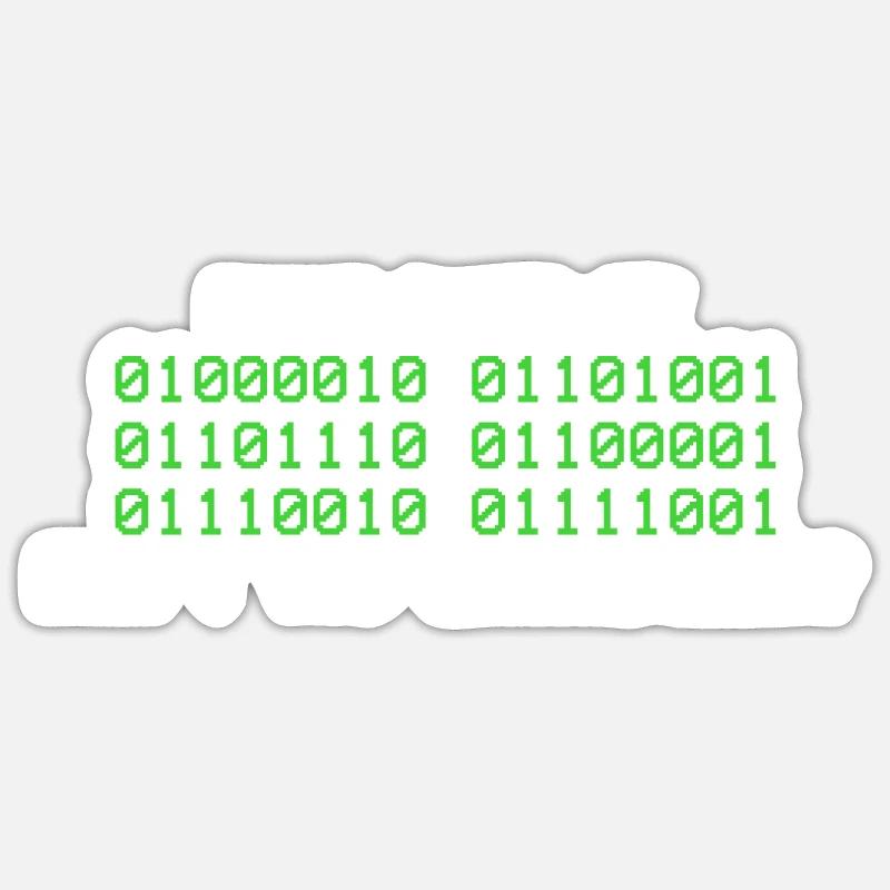 Code binaire programmeur informatique binaire Sticker taille S (10 x 10 cm)