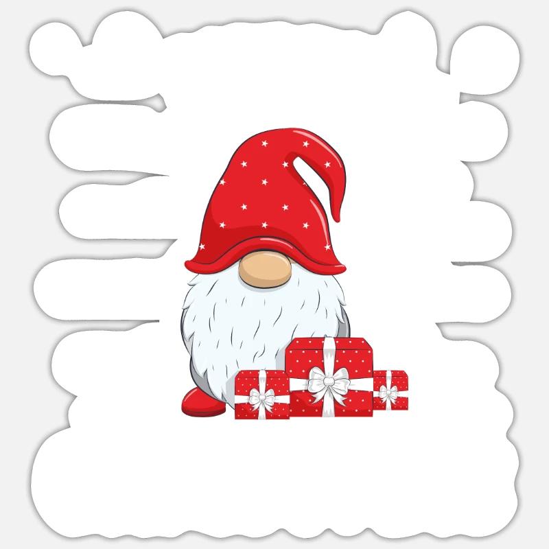 Weihnachten lustiger Weihnachtsmann Geschenkidee - Sticker Größe S (10 x 10 cm) - Mattweiß