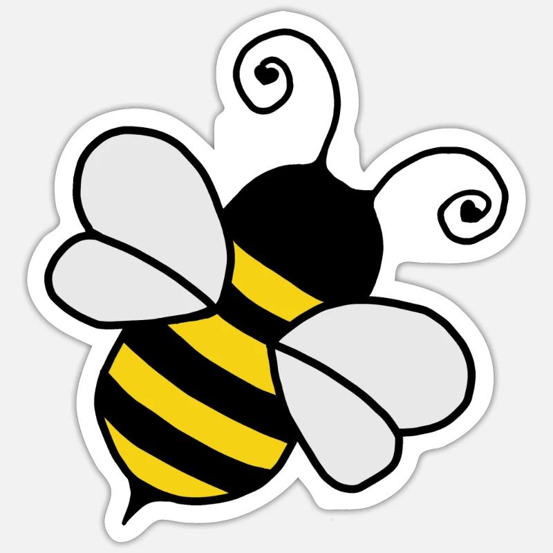 bee - Sticker size S (10 x 10 cm) - white matte