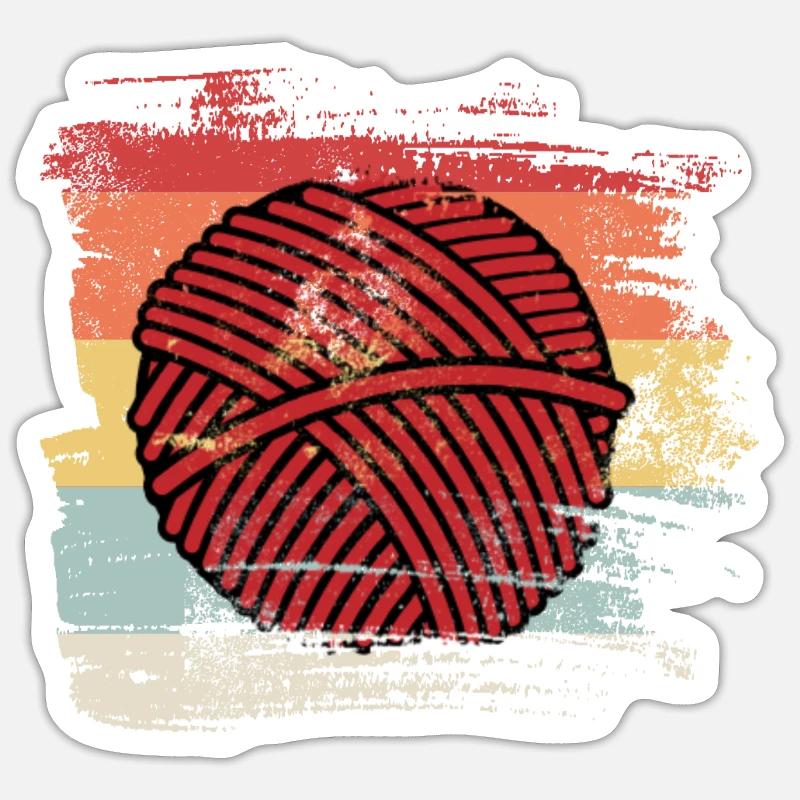 Retro Hobby Wool - Sticker size S (10 x 10 cm) - white matte