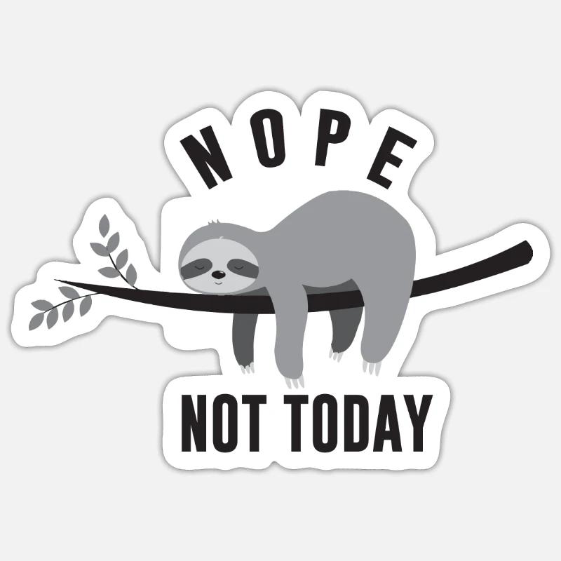 Sloth - Sticker Größe S (10 x 10 cm) - Mattweiß