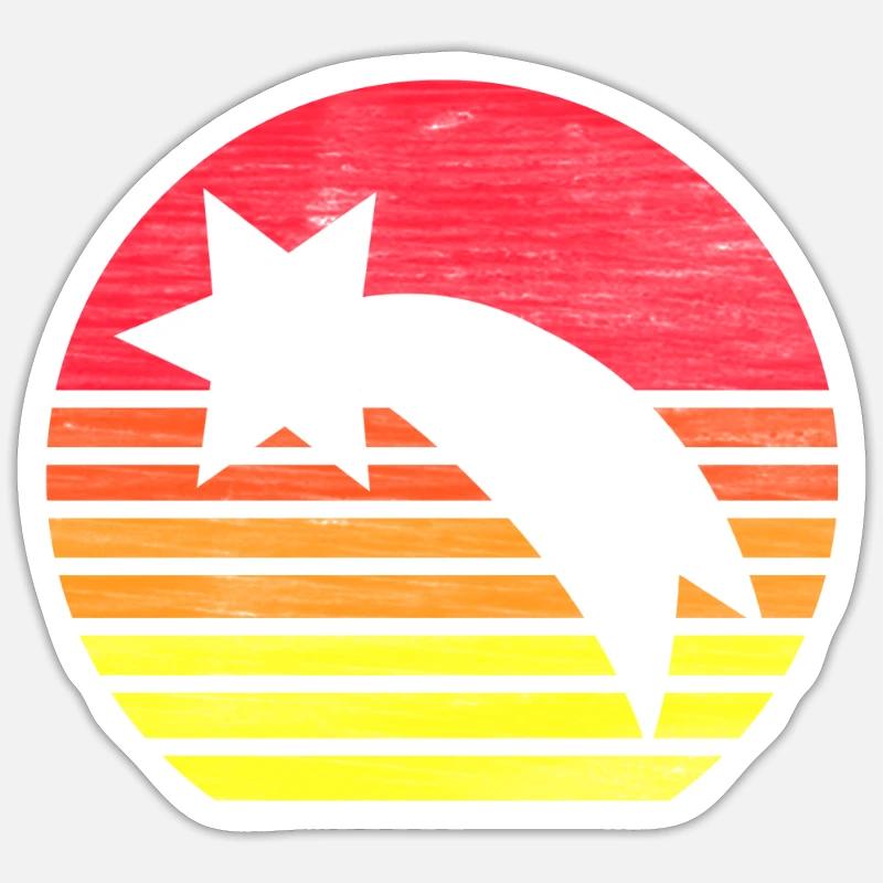 Retro Sternschnuppe Silhouette Geschenk - Sticker Größe S (10 x 10 cm) - Mattweiß