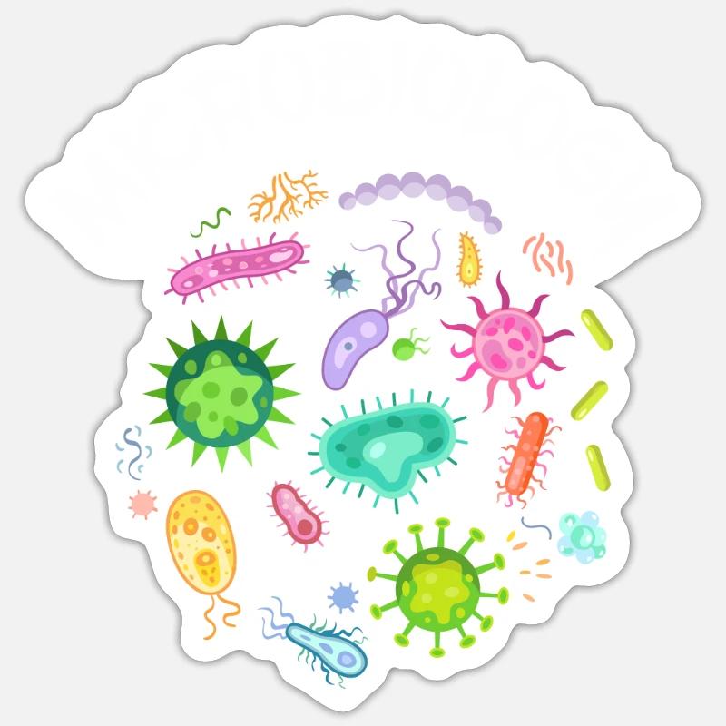 Microbiology scientist bacteria microscope Sticker size S (10 x 10 cm)