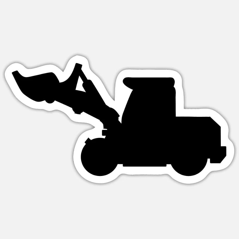 Wheel loader excavator - Sticker size S (10 x 10 cm) - white matte