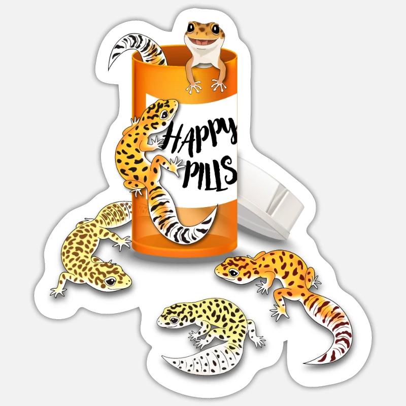 Leopard Gecko - Sticker size S (10 x 10 cm) - white matte