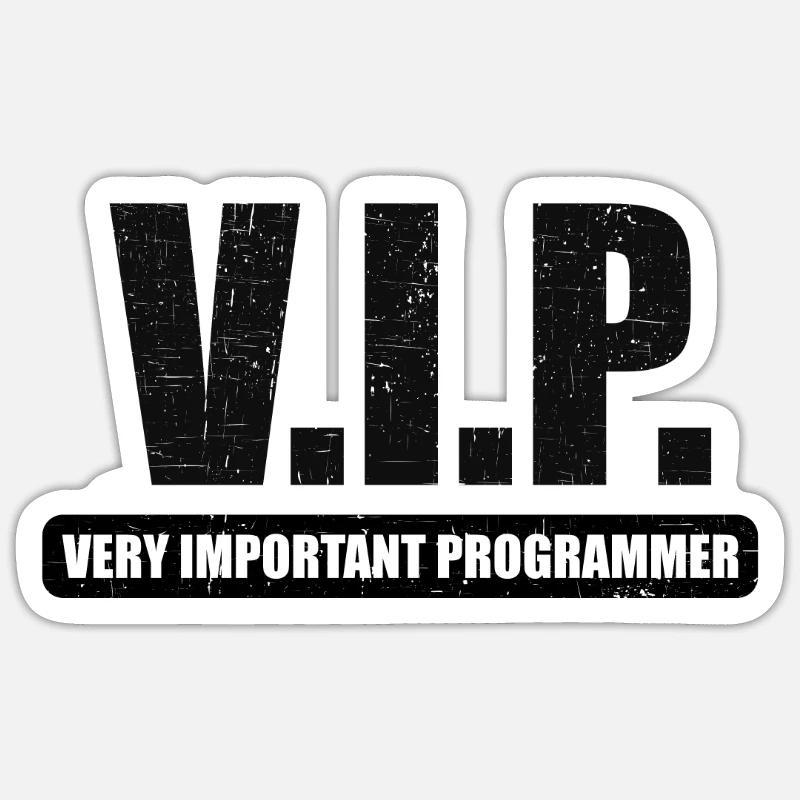 VIP VIP programmeur très important Linux IT - Sticker taille S (10 x 10 cm) - blanc mat
