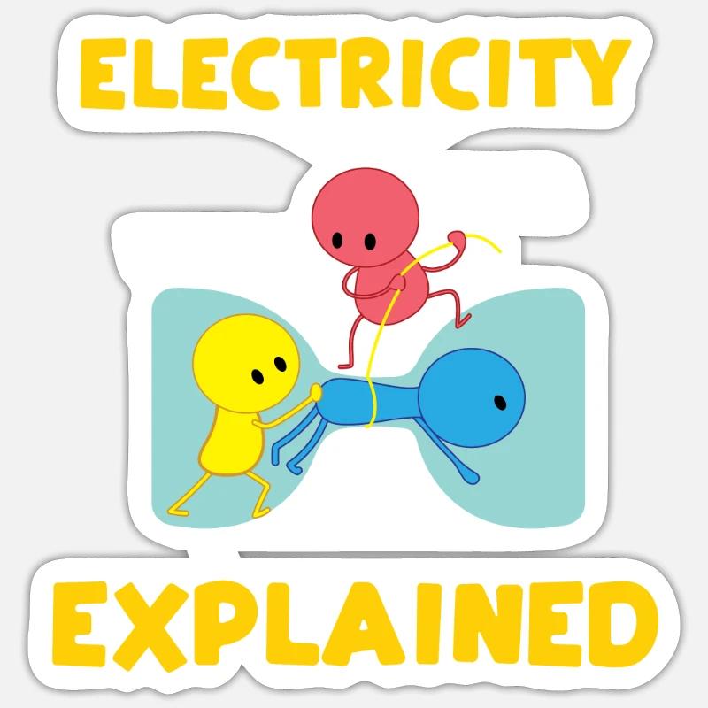Électricité expliquée | pour les électroniciens - Sticker taille S (10 x 10 cm) - blanc mat