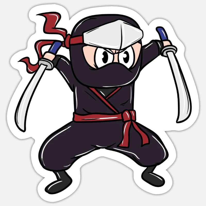 Perfektes Kinder Samurai, Ninja, Ninjas Geschenk Sticker Größe S (10 x 10 cm)