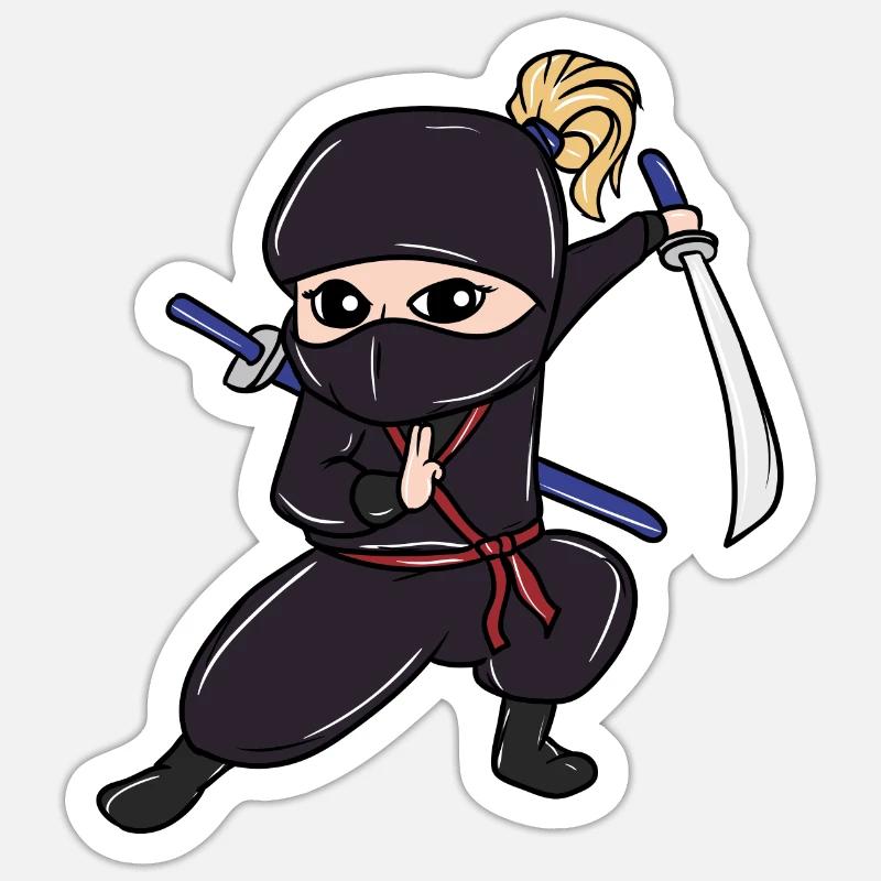 Perfektes Kinder Samurai, Ninja, Ninjas Geschenk Sticker Größe S (10 x 10 cm)