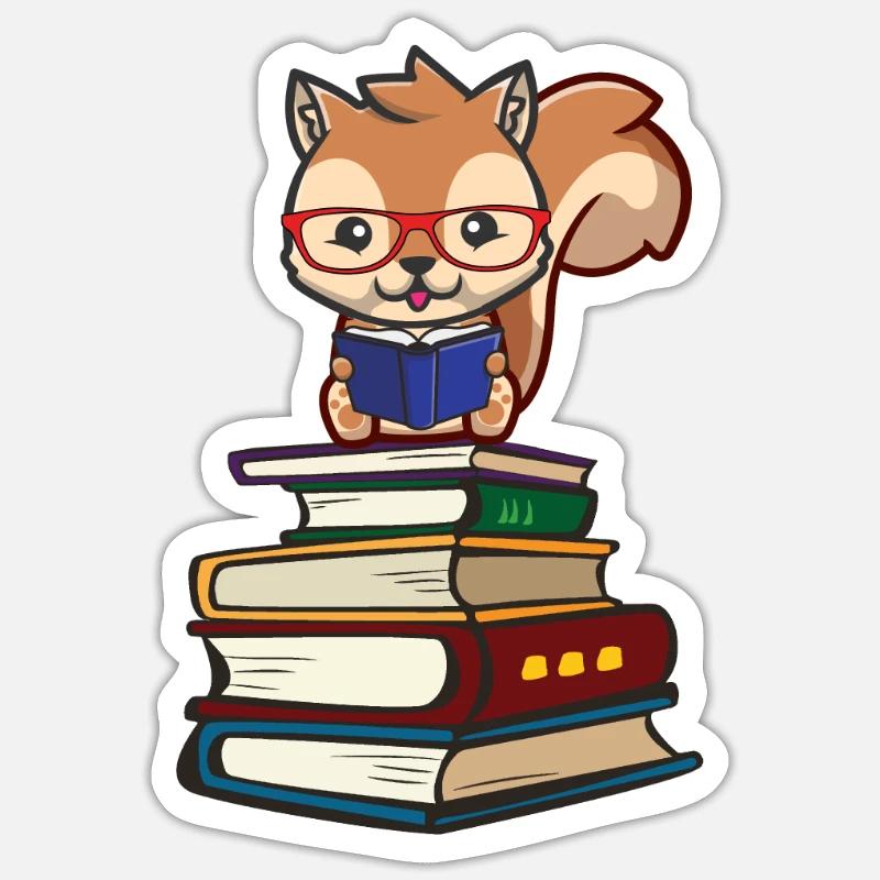 Eichhörnchen - Sticker Größe S (10 x 10 cm) - Mattweiß