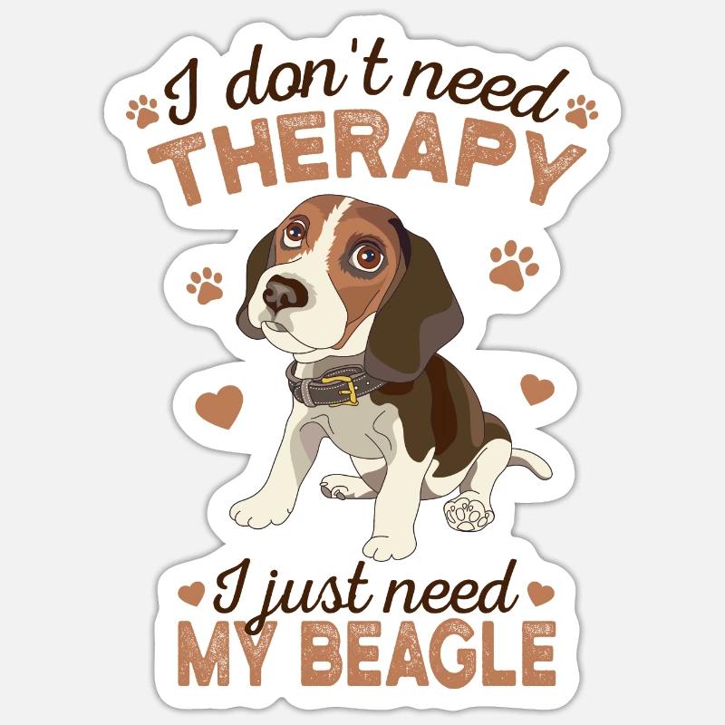 Beagle - Sticker Größe S (10 x 10 cm) - Mattweiß