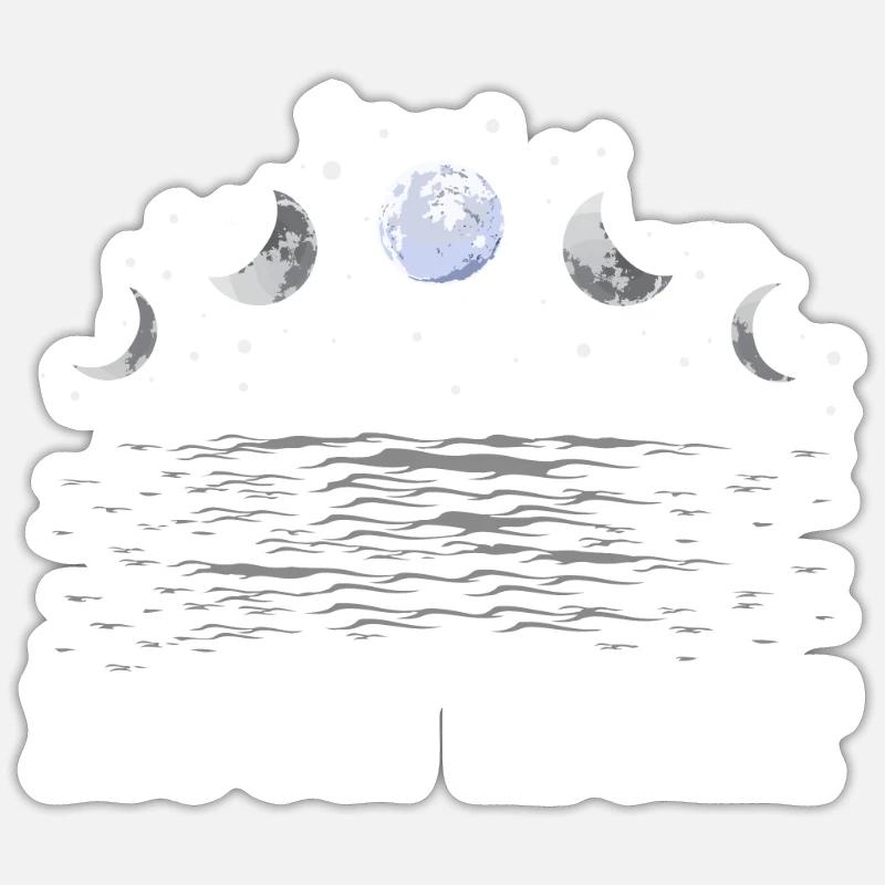 Clair de lune phases de lune astrologie lune Sticker taille S (10 x 10 cm)
