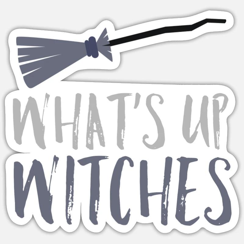 Witch broom witch gift Sticker size S (10 x 10 cm)