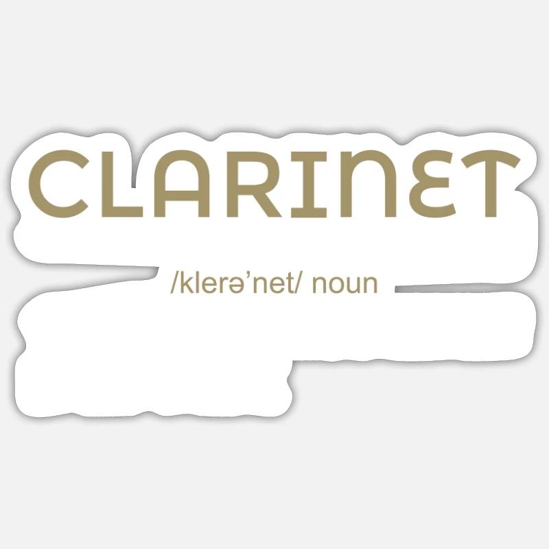 clarinette - Sticker taille S (10 x 10 cm) - blanc mat
