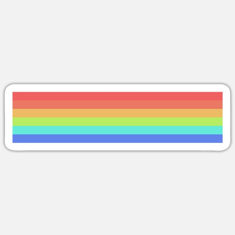 arc en ciel - Sticker taille S (10 x 10 cm) - blanc mat