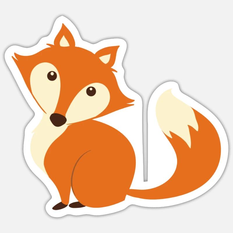 Fuchs - Sticker Größe S (10 x 10 cm) - Mattweiß
