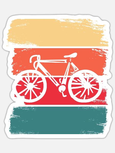 Fahrrad fahren Fahrradfahrer Radfahrer Damen - Sticker Größe S (10 x 10 cm) - Mattweiß