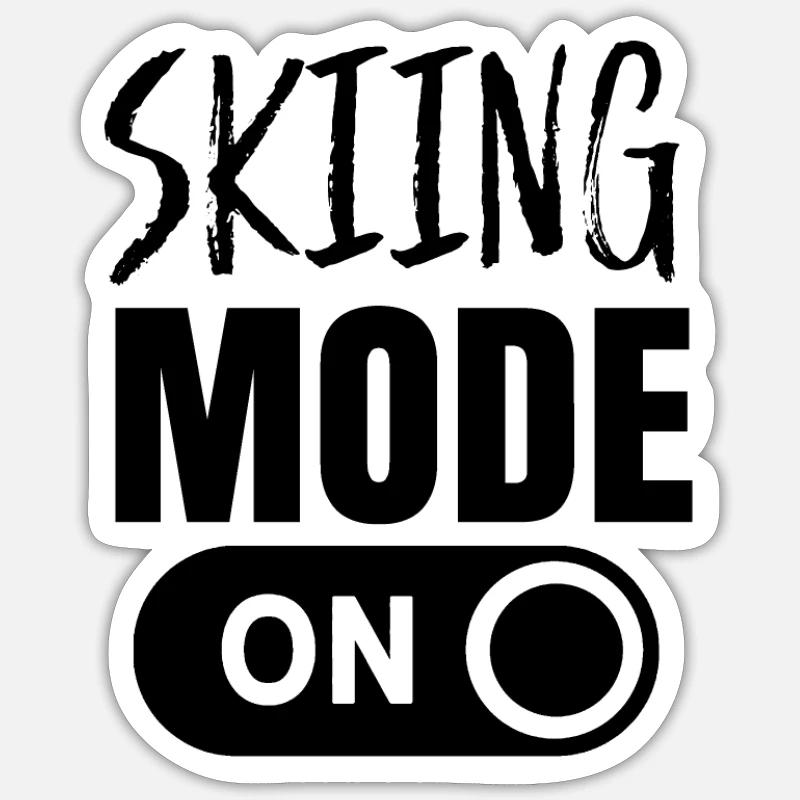 Ski mode Skiing to skiers - Sticker size S (10 x 10 cm) - white matte