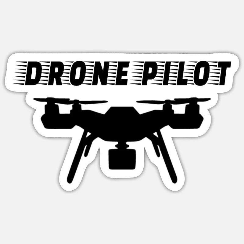 DRONE: Drone Pilot - Sticker size S (10 x 10 cm) - white matte