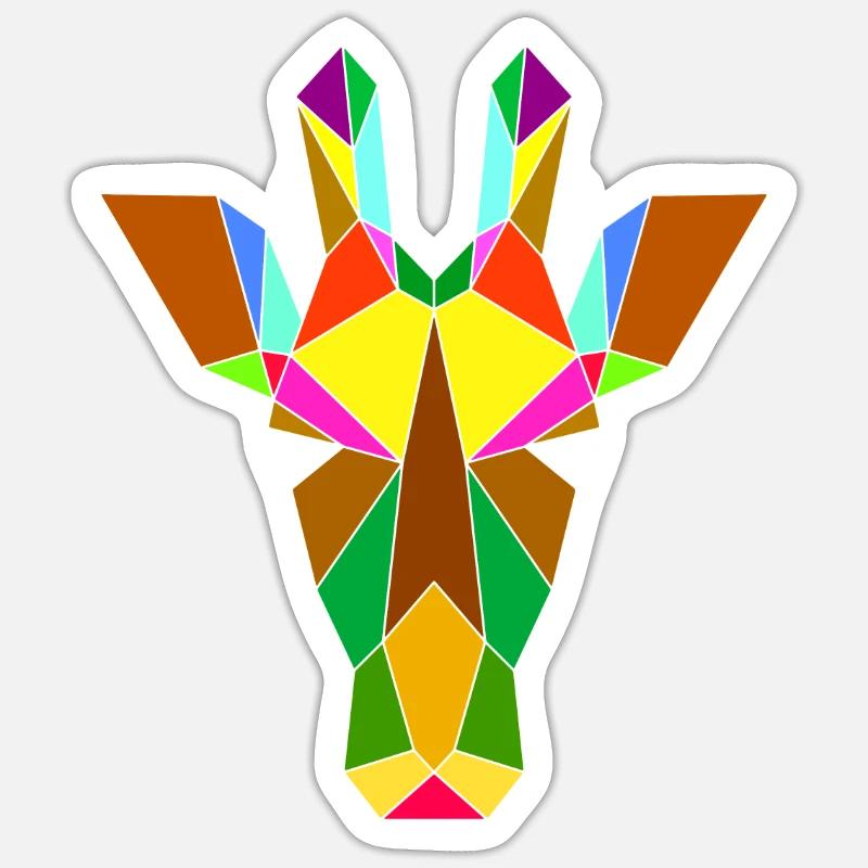 Giraffe geometry - Sticker size S (10 x 10 cm) - white matte