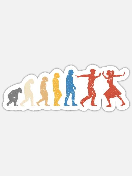 Lindy Hop Retro Design - Sticker Größe S (10 x 10 cm) - Mattweiß