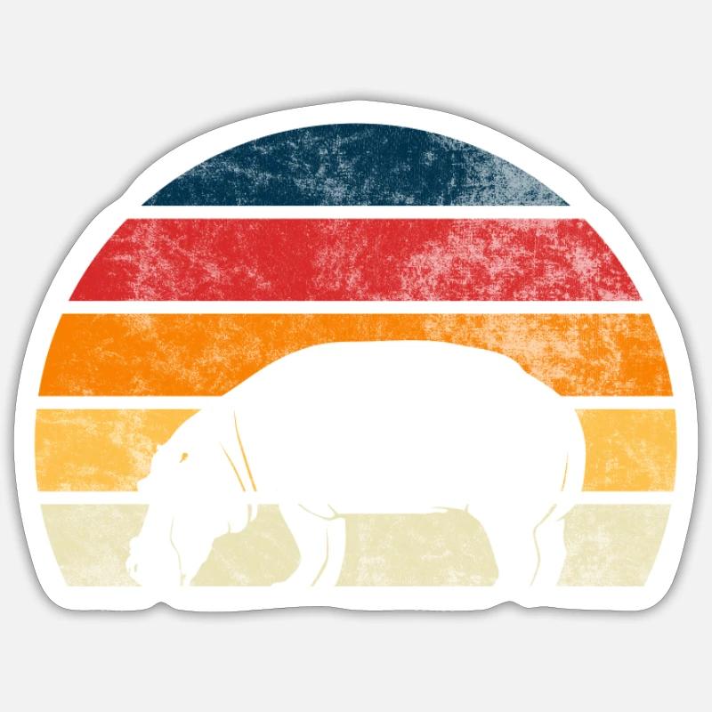 Nilpferd Sticker Größe S (10 x 10 cm)
