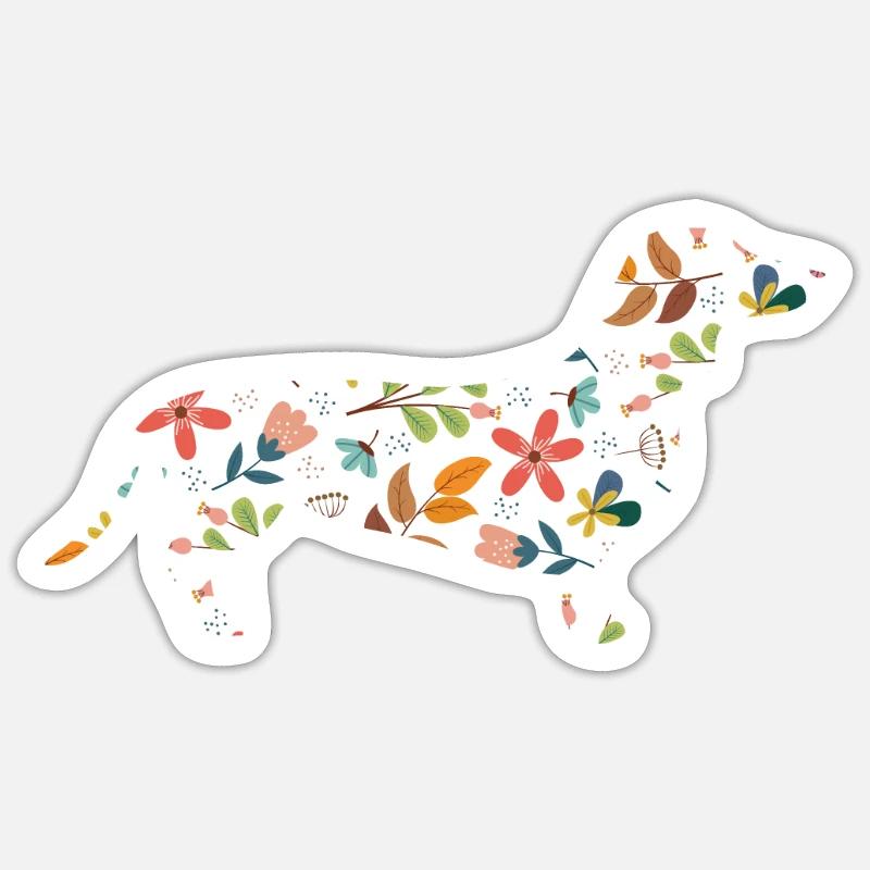 Dackel - Sticker Größe S (10 x 10 cm) - Mattweiß