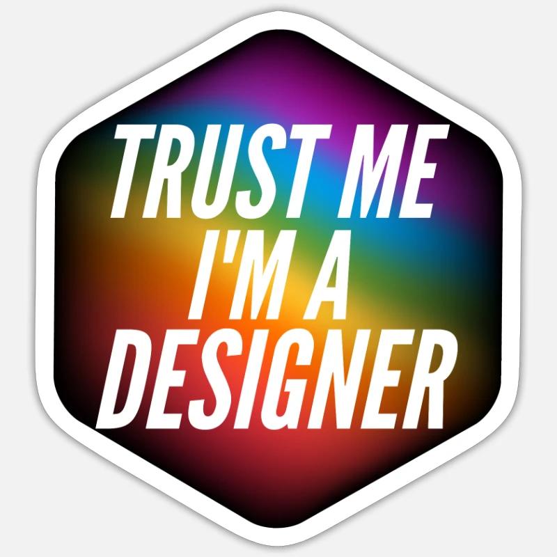 Cadeau de graphiste - Sticker taille S (10 x 10 cm) - blanc mat