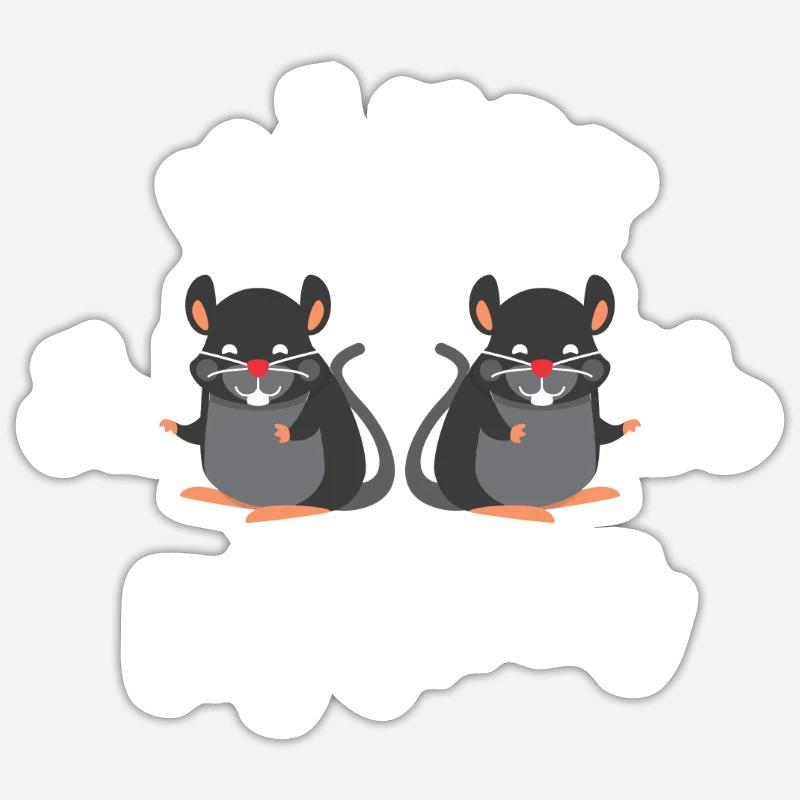 Maus Mama Mutter Muttertag Hausmaus Geschenk Sticker Größe S (10 x 10 cm)