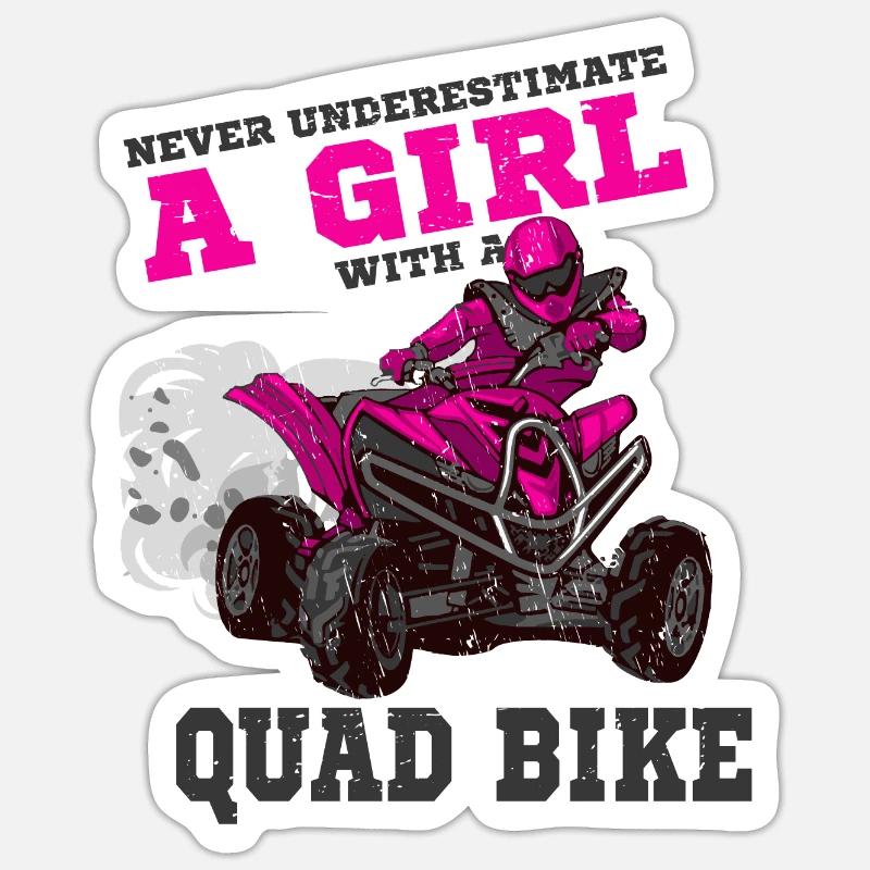 Quad - Sticker taille S (10 x 10 cm) - blanc mat