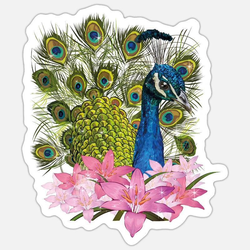 Peacock Sticker size S (10 x 10 cm)