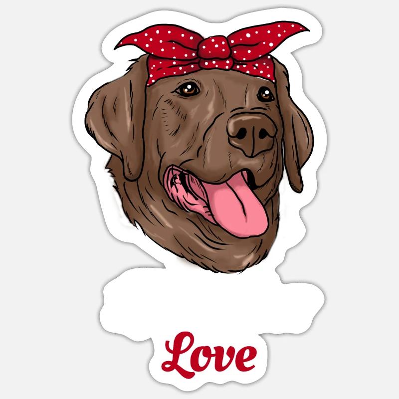 Labrador - Sticker taille S (10 x 10 cm) - blanc mat