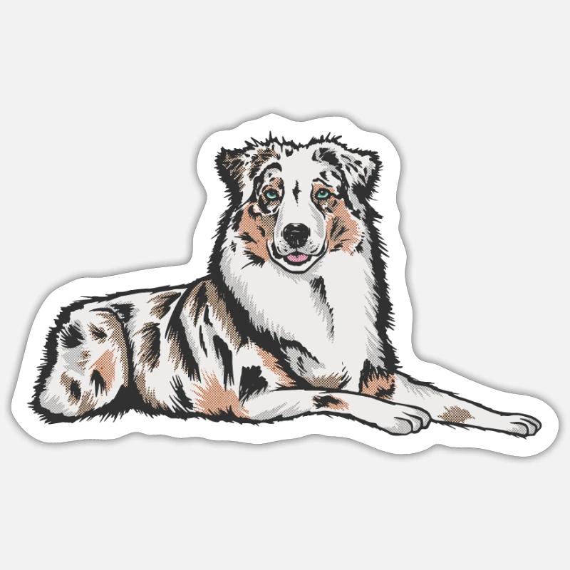 Aussie Australien Shepherd Hund Sticker Größe S (10 x 10 cm)