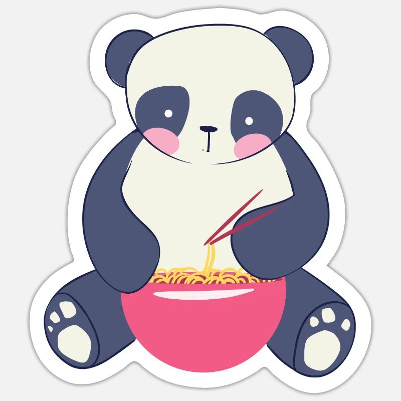 Panda panda bear eats cute animals Sticker size S (10 x 10 cm)
