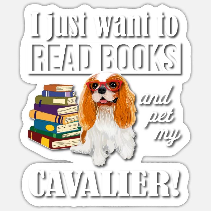 Cavalier King Charles Spaniel - Sticker taille S (10 x 10 cm) - blanc mat
