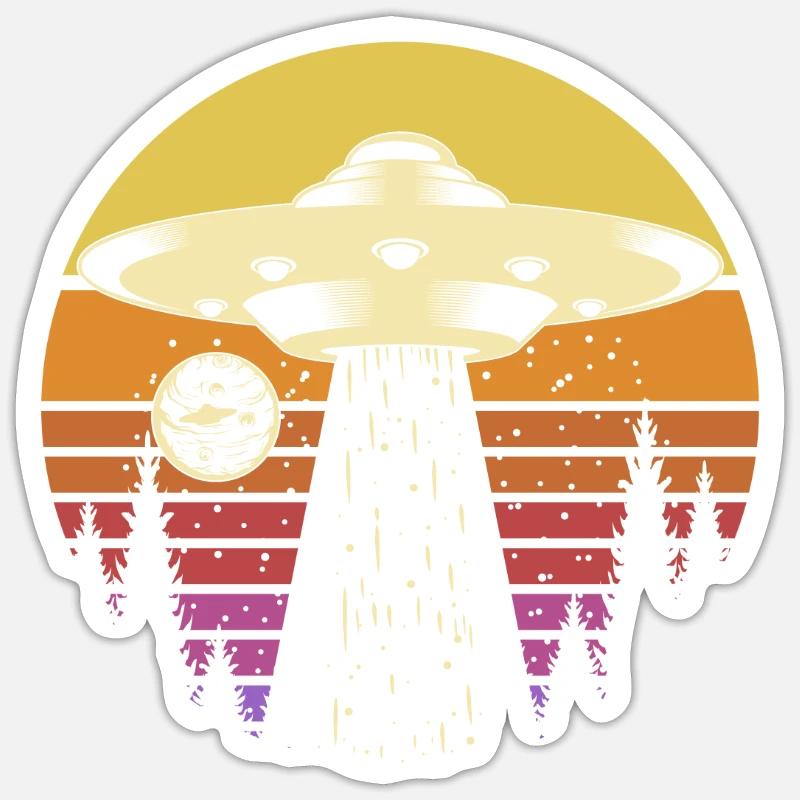 Extraterrestre - Sticker taille S (10 x 10 cm) - blanc mat