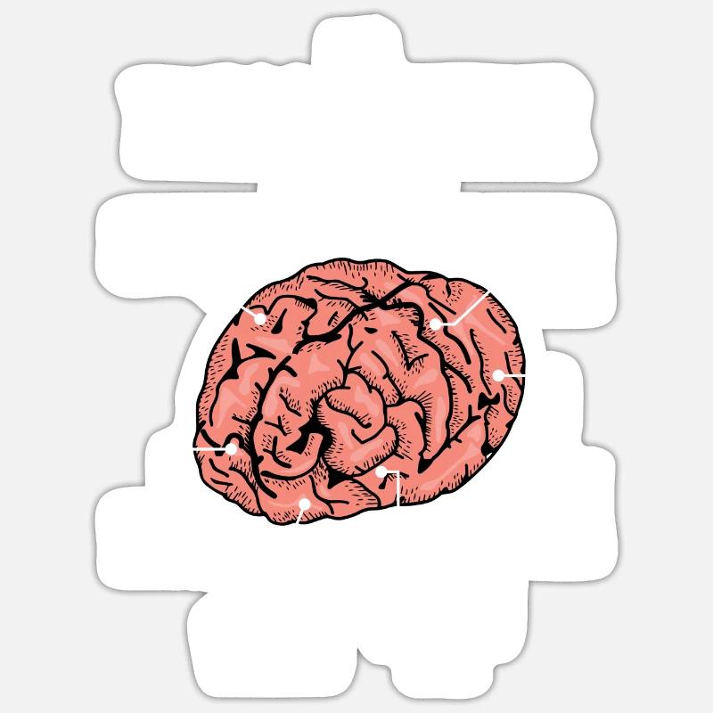 Informatiker Gehirn Programmierer Nerd IT Student - Sticker Größe S (10 x 10 cm) - Mattweiß
