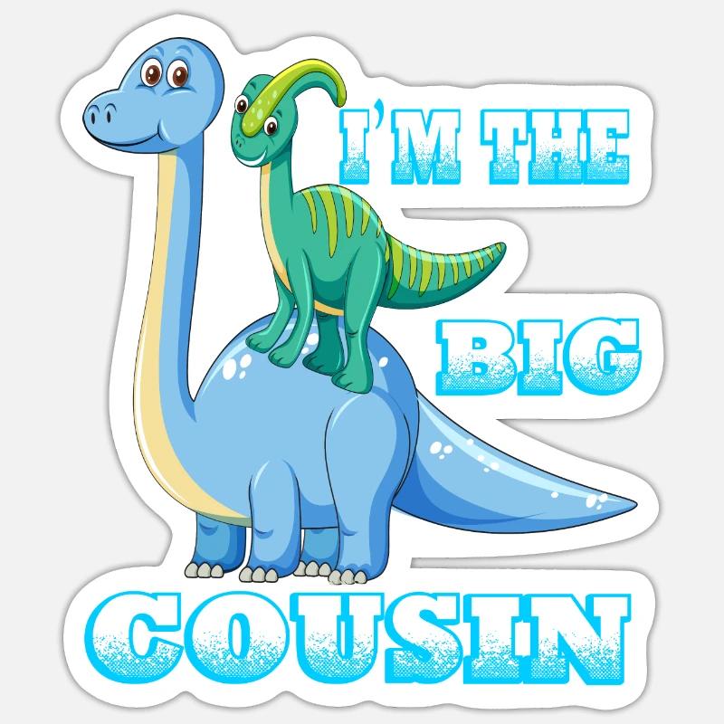 Ich bin das große Cousin-Geschenk - Sticker Größe S (10 x 10 cm) - Mattweiß