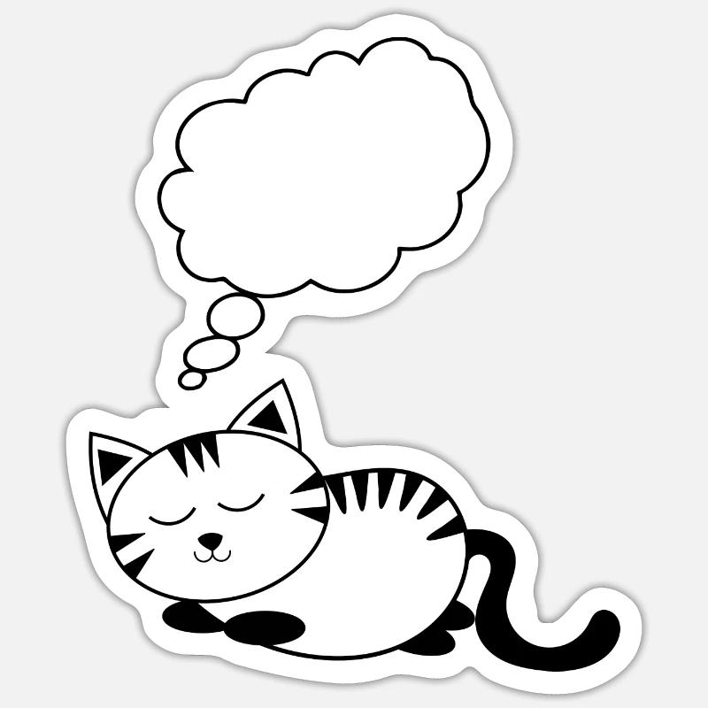 Cat KittenAnimal Comic Personalizable Gift Sticker size S (10 x 10 cm)