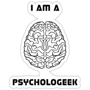 Je suis un psychologue, cerveau, psychologie, biologie - Sticker taille S (10 x 10 cm) - blanc mat - Devant