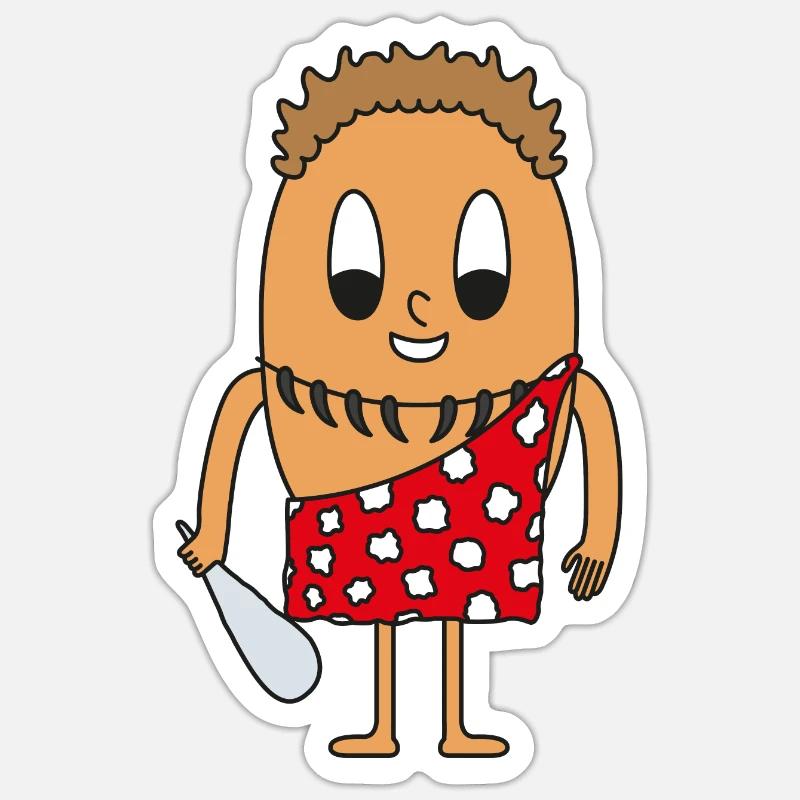 Stone age man egg Sticker size S (10 x 10 cm)