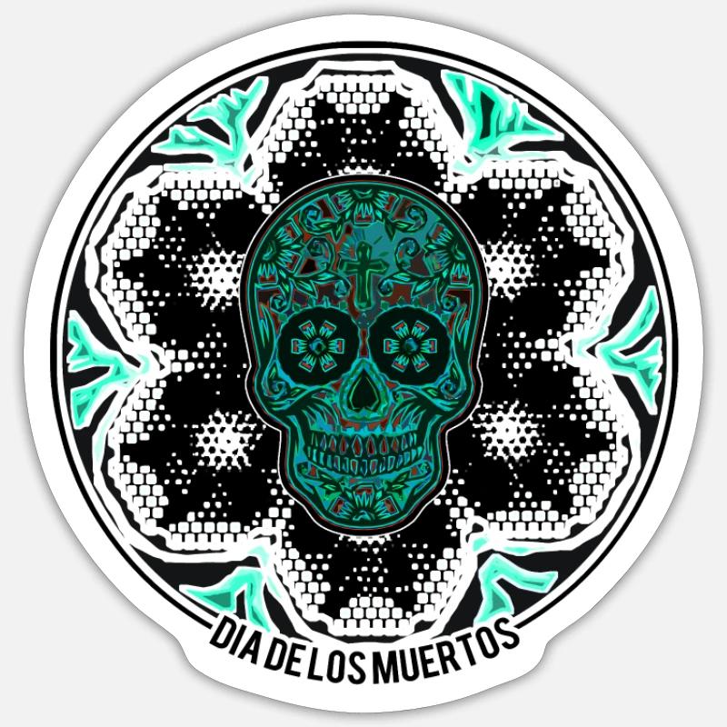 Suger Skull Dia de Muertos Geometry Pattern LSD Sticker size S (10 x 10 cm)