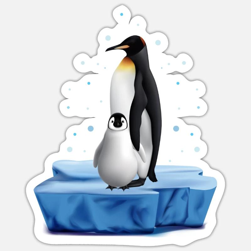 Conception de bébé pingouin Sticker taille S (10 x 10 cm)