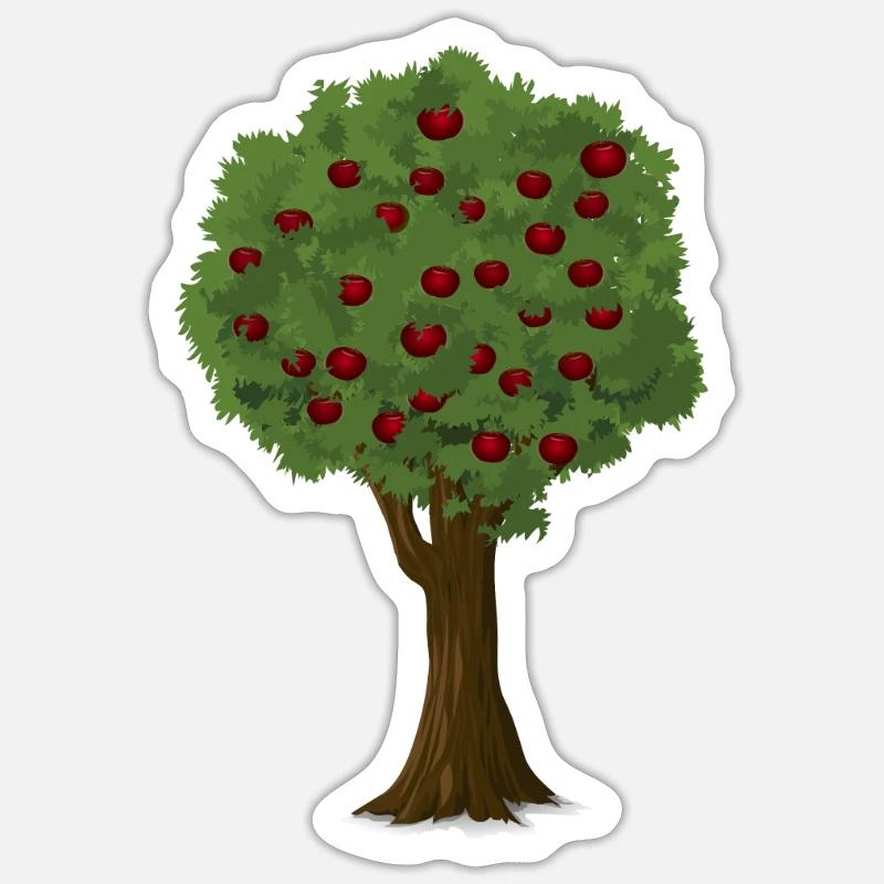 Apfelbaum Apfelpflücksaison Apfelgarten Sticker Größe S (10 x 10 cm)