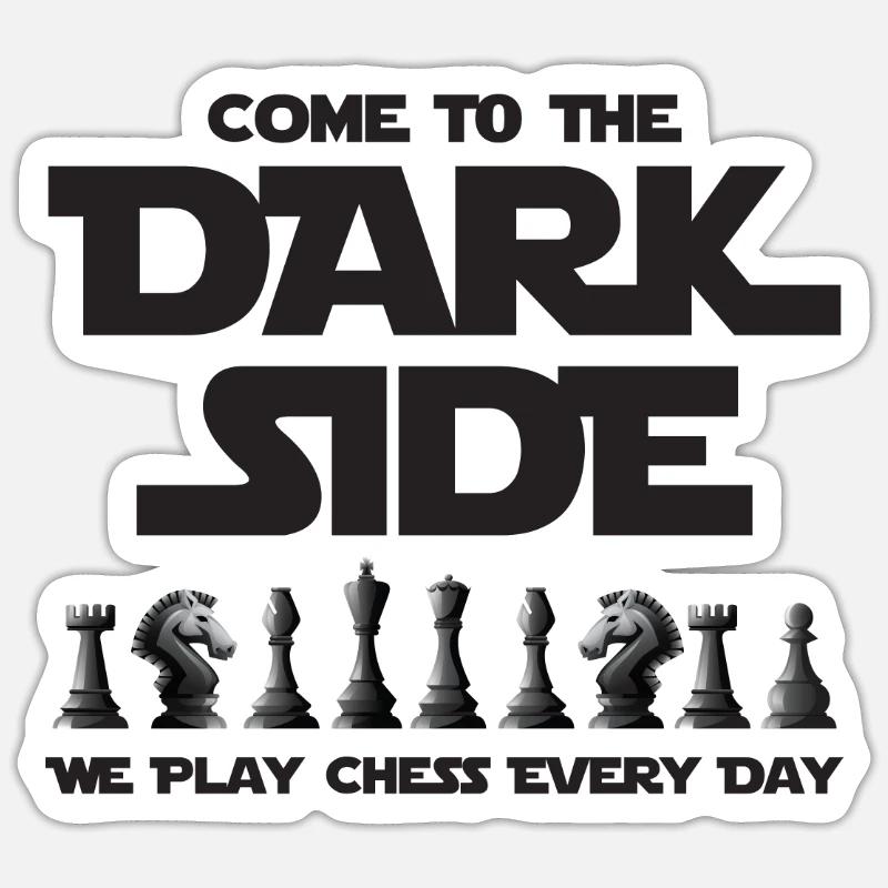 Échec et mat du joueur d'échecs Dark Side - Sticker taille S (10 x 10 cm) - blanc mat