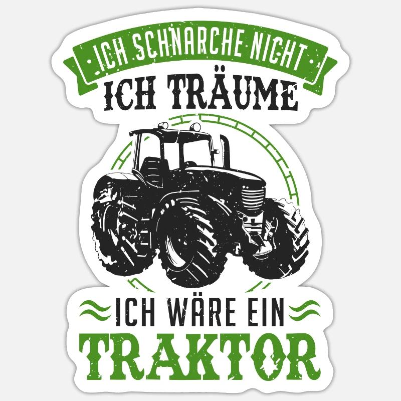 Ich schnarche nicht Ich träume ich sei ein Traktor Sticker Größe S (10 x 10 cm)