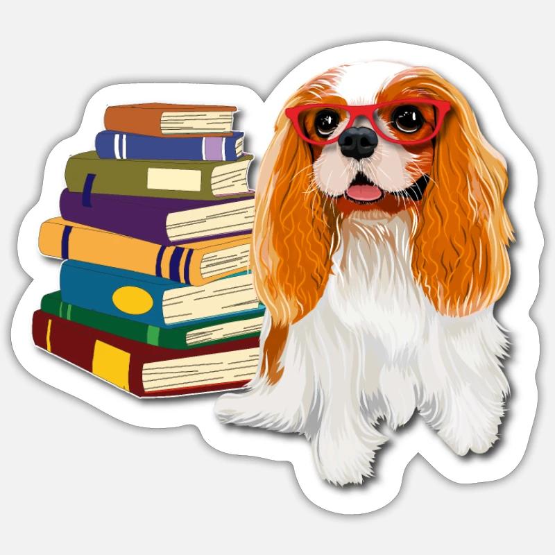 Cavalier King Charles Spaniel - Sticker Größe S (10 x 10 cm) - Mattweiß