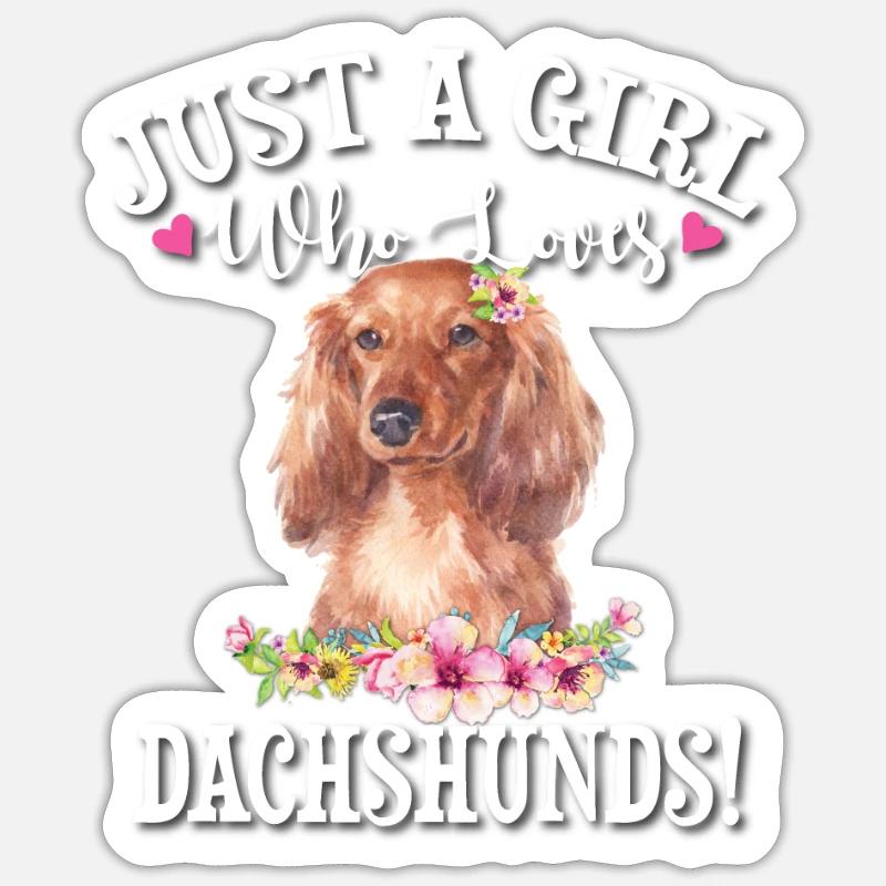 Teckel - Sticker taille S (10 x 10 cm) - blanc mat