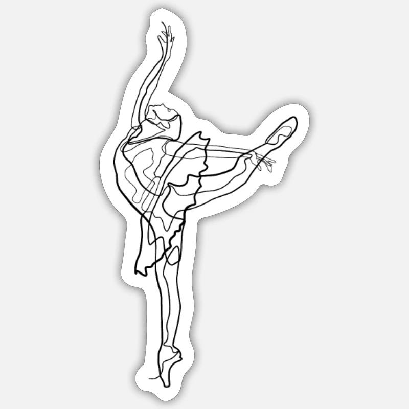 Danseuse de ballet Sticker taille S (10 x 10 cm)