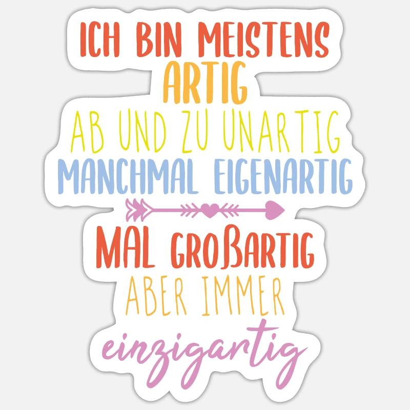 Einzigartig Spruch - Sticker Größe S (10 x 10 cm) - Mattweiß